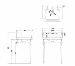 Burlington Edwardian 610mm White Large Basin And Washstand -Duravit Sales Shop M700 2022 1 1 9 56 48 561