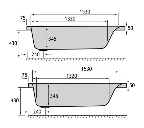Carron Axis Single Ended Acrylic 5mm White Bath 1700 X 700mm 1 Carron Axis Single Ended Acrylic 5mm White Bath 1700 X 700mm