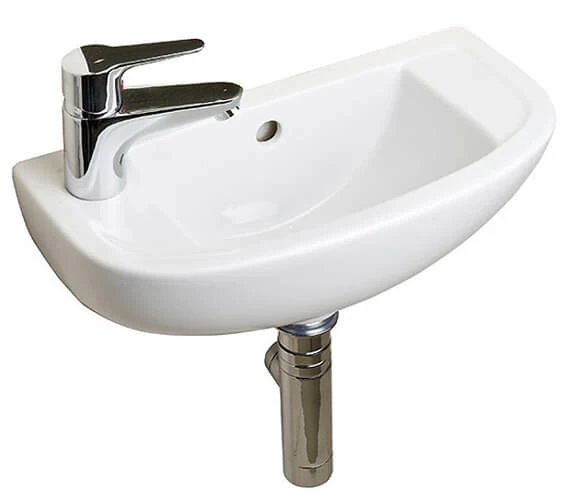 Essential Lily Slimline 450mm White Compact Basin 2 Essential Lily Slimline 450mm White Compact Basin - Image 2