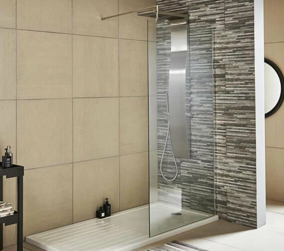 Nuie Wetroom Walk-In Shower Panel With Support Bar 1 Nuie Wetroom Walk-In Shower Panel With Support Bar