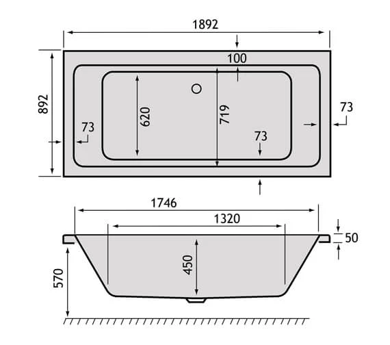 Carron Quantum Duo White Double Ended Acrylic Bath 5mm - 1900 X 900mm 3 Carron Quantum Duo White Double Ended Acrylic Bath 5mm - 1900 X 900mm - Image 3