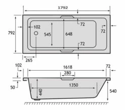 Carron Quantum Integra 1800 X 800mm Single Ended White Bath 5mm With Grips -Duravit Sales Shop M700 2022 1 5 13 34 0 466