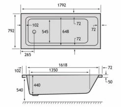 Carron Quantum Single Ended White Acrylic Bath 5mm - 1800 X 800mm -Duravit Sales Shop M700 2022 1 6 6 39 30 306