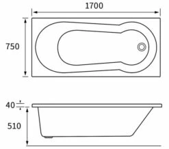 Joseph Miles Colter 1700 X 750mm 0 Tap-Hole Single Ended Shower Bath -Duravit Sales Shop M700 2022 10 10 12 7 22 981