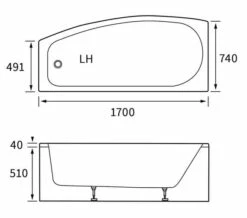 Joseph Miles Marley Space Saver 1700 X 740mm 0 Tap Hole Single Ended Shower Bath -Duravit Sales Shop M700 2022 10 17 11 11 17 561