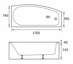 Joseph Miles Marley Space Saver 1700 X 740mm 0 Tap Hole Single Ended Shower Bath -Duravit Sales Shop M700 2022 10 17 11 11 48 374