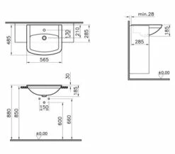 VitrA Serenada 565 X 485mm White Semi-Recessed Washbasin 4 VitrA Serenada 565 X 485mm White Semi-Recessed Washbasin -Duravit Sales Shop M700 2022 10 19 13 19 37 17