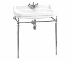 Burlington Edwardian 800mm Gloss White Basin With Washstand