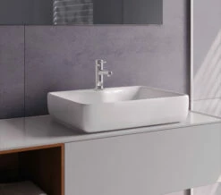 Nuie 485 X 374mm White Rectangular Counter Top Vessel Basin