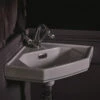 Bayswater Fitzroy 595mm White Corner Basin With 1 Taphole