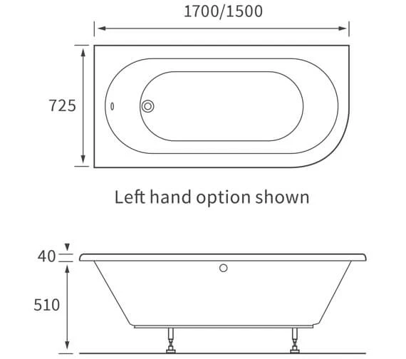 Joseph Miles Lester 0 Tap-Hole Single Ended Corner Bath 2 Joseph Miles Lester 0 Tap-Hole Single Ended Corner Bath - Image 2