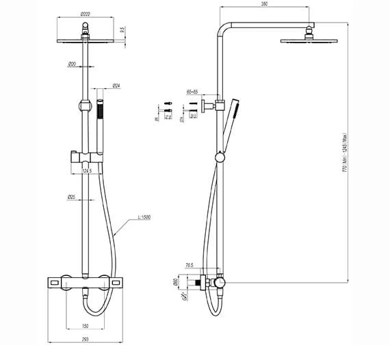 Crosswater Curve Multifunction Thermostatic Shower Valve With Shower Kit Chrome 3 Crosswater Curve Multifunction Thermostatic Shower Valve With Shower Kit Chrome - Image 3