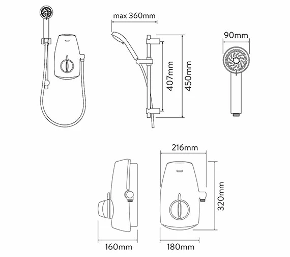 Aqualisa Aquastream Thermo Slide Rail Power Shower 2 Aqualisa Aquastream Thermo Slide Rail Power Shower - Image 2