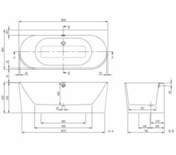 Villeroy & Boch Villeroy And Boch Oberon 2.0 Back To Wall 1800 X 800mm Double Ended Bath -Duravit Sales Shop M700 2022 12 28 9 3 27 236