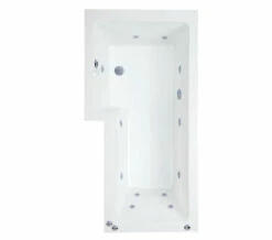 Joseph Miles Block L-Shaped Whirlpool Bath With Front Panel