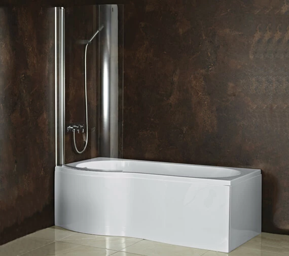 Joseph Miles 1700mm Curved-P Whirlpool Bath With Front Panel And Screen 1 Joseph Miles 1700mm Curved-P Whirlpool Bath With Front Panel And Screen