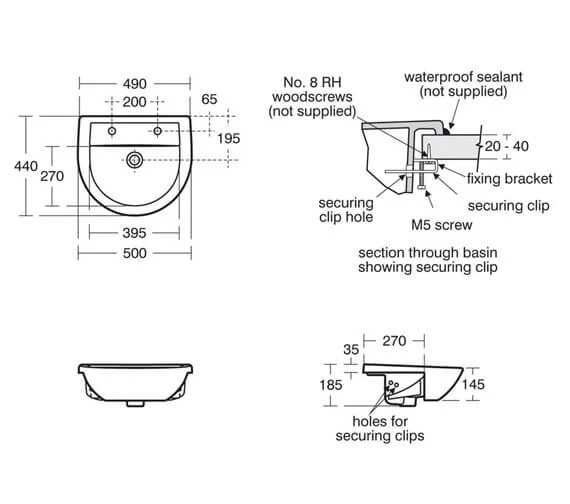 Armitage Shanks Sandringham 21 Fresh Look Semi-Countertop Basin 50cm With 1 Tap Hole 4 Armitage Shanks Sandringham 21 Fresh Look Semi-Countertop Basin 50cm With 1 Tap Hole - Image 4