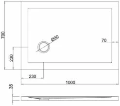 Britton Zamori Rectangle White Corner Waste Shower Tray -Duravit Sales Shop M700 2022 3 9 7 44 39 890