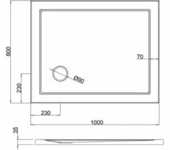 Britton Zamori Rectangle White Corner Waste Shower Tray -Duravit Sales Shop M700 2022 3 9 7 44 59 443