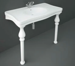 RAK Console Deluxe 1082mm White Basin With Ceramic Legs