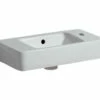 Geberit Selnova 1 Right Hand Tap Hole Handrinse White Basin With Shelf Surface