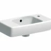 Geberit Selnova Square 450 X 250mm Right Hand 1 Tap Hole Handrinse Basin White