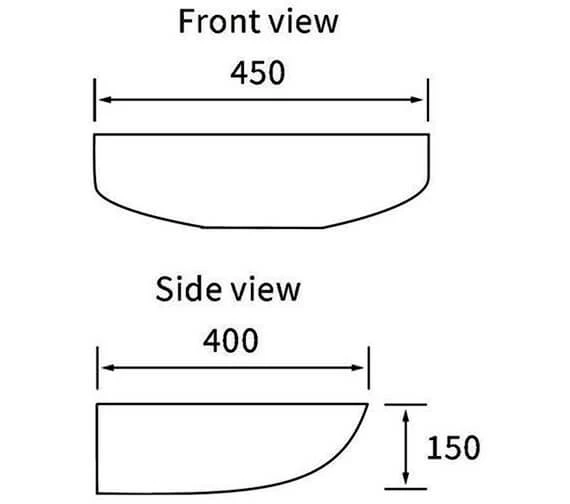 Joseph Miles Liven 1 TH 450mm X 400mm Cloakroom Basin With Bottle Trap 3 Joseph Miles Liven 1 TH 450mm X 400mm Cloakroom Basin With Bottle Trap - Image 3