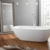 April Cayton Contemporary White Freestanding Oval Shaped Bath