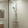 Aqualisa Midas 220 Chrome Bar Mixer Shower With Slide Rail Kit
