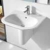 Roca Nexo Wall Mounted White Basin With 1 Tap Hole