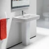 Roca Senso Square White Wall-Hung Basin With 1 Tap Hole