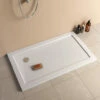 Britton Zamori Rectangle White Corner Waste Shower Tray