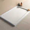 Crosswater Rectangular 45mm White Stone Resin Low Level Tray With Waste