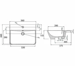 Tavistock Aerial Semi-Countertop 560mm Wide Basin -Duravit Sales Shop M700 2022 7 26 11 33 5 747