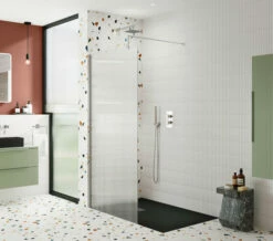 Hudson Reed Fluted Fixed Wall Wetroom Screen