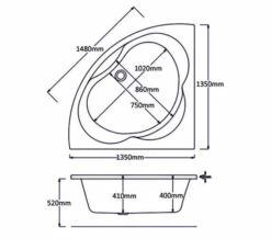 Trojan Laguna Encapsulated Baseboard Corner Bath White -Duravit Sales Shop M700 2022 7 7 7 43 55 430