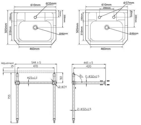 Tavistock Vitoria 610 X 505mm Traditional Basin With Washstand 3 Tavistock Vitoria 610 X 505mm Traditional Basin With Washstand - Image 3