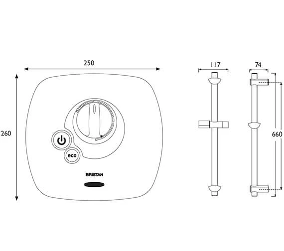 Bristan Hydro-Power White Thermostatic Power Shower 2 Bristan Hydro-Power White Thermostatic Power Shower - Image 2