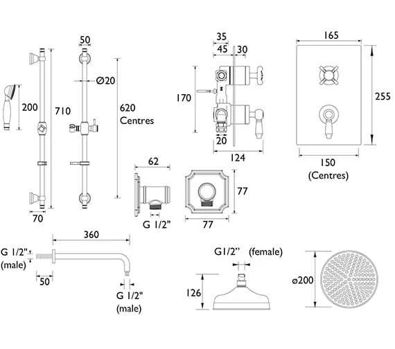 Bristan Renaissance 2 Recessed Dual Control Chrome Shower Pack 2 Bristan Renaissance 2 Recessed Dual Control Chrome Shower Pack - Image 2