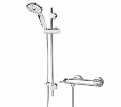 Bristan Design Utility Chrome Bar Shower Mixer With Adjustable Riser Kit