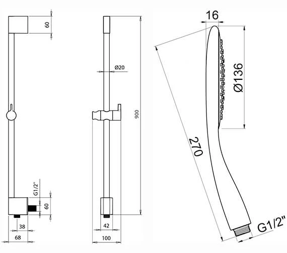 Crosswater Svelte Chrome Premium Shower Kit 2 Crosswater Svelte Chrome Premium Shower Kit - Image 2