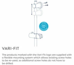 Croydex Vario Vari-Fit Chrome Riser Rail 620mm -Duravit Sales Shop M700 2022 8 29 7 37 55 982