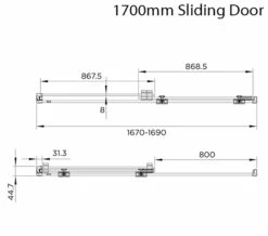 Aquadart Rolla 8 Sliding Shower Door 2000mm High -Duravit Sales Shop M700 2022 8 3 14 21 15 804