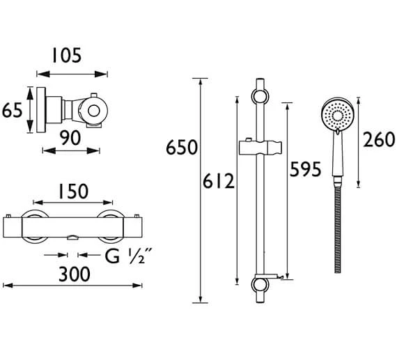 Bristan Frenzy Contemporary Cool Touch Bar Mixer Shower And Kit 3 Bristan Frenzy Contemporary Cool Touch Bar Mixer Shower And Kit - Image 3