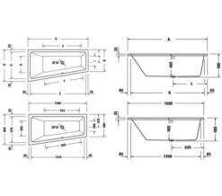Duravit No.1 1500 X 800mm Trapezoidal Corner Bath With Backrest Slope -Duravit Sales Shop M700 2022 9 10 12 3 55 973