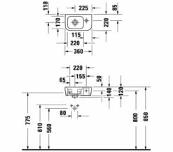 Duravit No.1 360 X 220mm 1 Tap Hole Wall Mounted White Basin -Duravit Sales Shop M700 2022 9 5 13 36 52 751