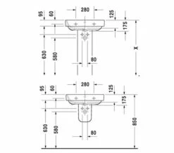 Duravit Happy D2 White Washbasin With Overflow -Duravit Sales Shop M700 2022 9 6 8 10 30 770