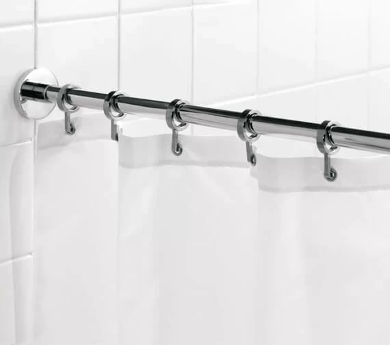 Croydex Luxury Shower Curtain Rail Rod 1 Croydex Luxury Shower Curtain Rail Rod