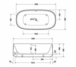Duravit Zencha 1800 X 900mm Air System Whirlpool Bath With 2 Backrest Slope -Duravit Sales Shop M700 2022 9 8 9 39 28 875