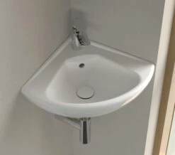 Villeroy & Boch Villeroy And Boch O.Novo 415mm 1 Taphole White Alpin Corner Basin With Overflow